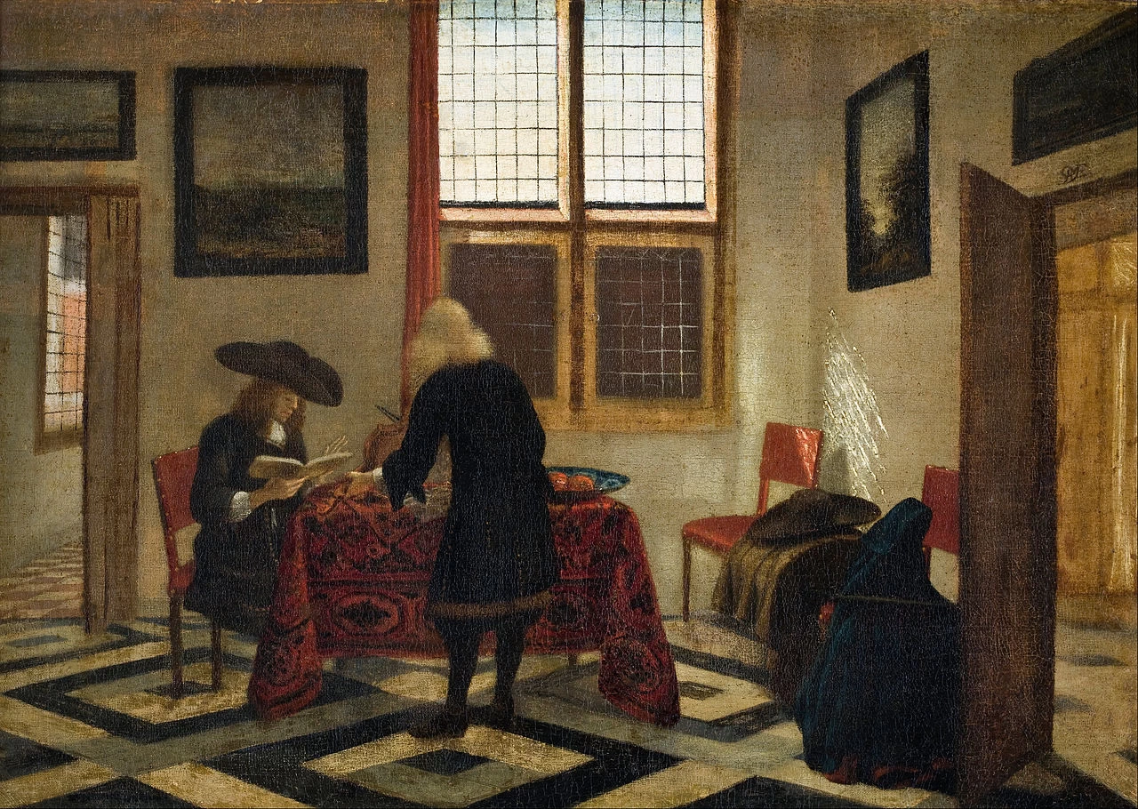 Scena interna con uomini che cantano e suonano la viola - Museo Hallwylska